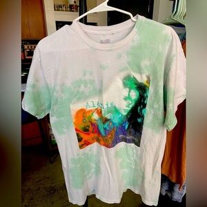 Alanis Morissette Jagged Little Pill t shirt white/green tie dye sz: M/L